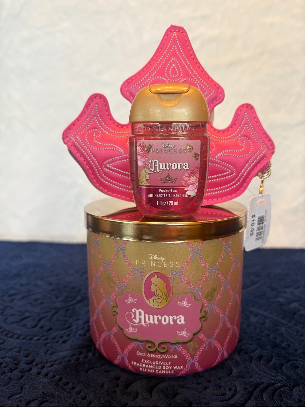 Bath & Body Works Aurora Pink & Gold Fragranced Hand Gel & Candle Set